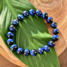 Load image into Gallery viewer, Vibrant Blue Tigers Eye Wisdom and Truth 10mm Stretch Bracelet