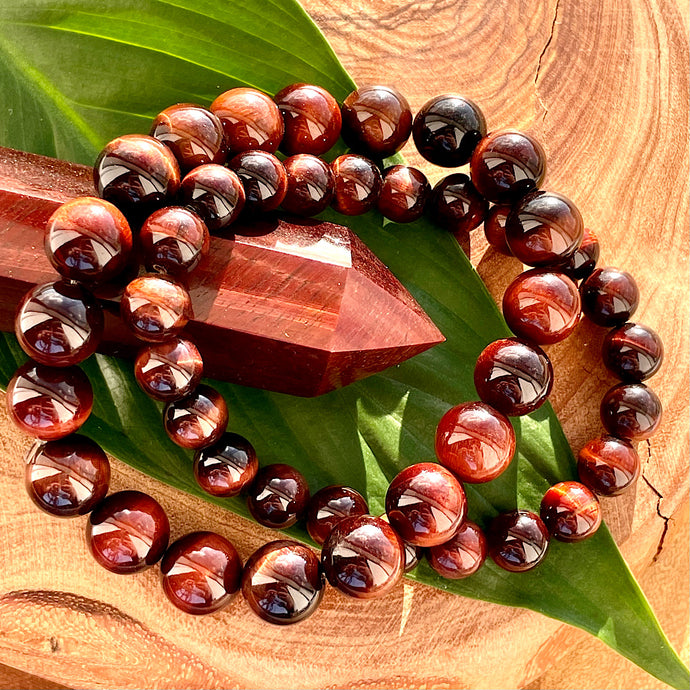 Red Tigers Eye Stamina & Endurance 10mm Stretch Bracelet