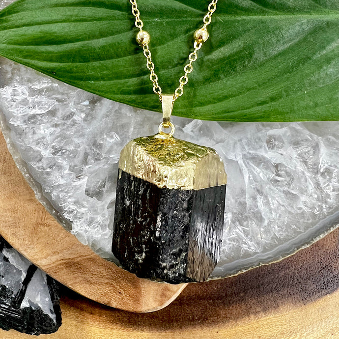 Raw Black Tourmaline Grounding Gemstone Pendant 30