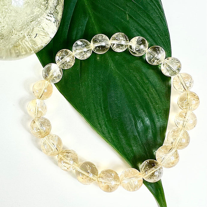 NEW STONE! Grade AAA Brazilian Citrine Sunny Bright & Pure Positive Energy 8mm Stretch Bracelet