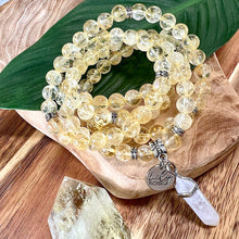 Load image into Gallery viewer, NEW STONE! Brazilian Citrine Sunny Bright &amp; Pure Positive Energy 108 Stretch Mala Necklace Bracelet