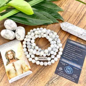 Just Restocked! 4 Left!!! 8mm Elizabeth April Channeled Angel Sacred Geometry Limited Edition Cosmic Species Stretch Mala Bracelet Necklace