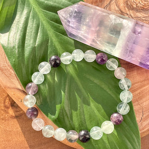 Fluorite Confidence Flow 8mm Stretch Bracelet