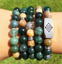 Load image into Gallery viewer, 👽 Raising Vibration Sale! 🔥 Limited Time - 8mm Elizabeth April Channeled Mantis Sacred Geometry Limited Edition Cosmic Species Stretch Mala Bracelet Necklace
