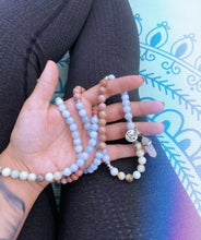 Load image into Gallery viewer, Limited Edition Triple Power Aquamarine, Rhodonite, Amazonite Rebirth Tranquility 108 Mala Necklace Bracelet