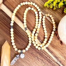 Load image into Gallery viewer, Honey Calcite Sunny Energy &amp; Self-Confidence 108 Stretch Mala Necklace Bracelet