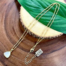 Load image into Gallery viewer, Mother of Pearl Sweet Mini Triangle Peacefulness Shell Pendant 18” Gold Necklace