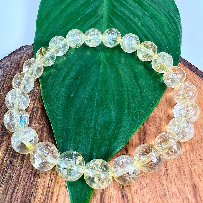 NEW STONE! Grade AAA Brazilian Citrine Sunny Bright & Pure Positive Energy 10mm Stretch Bracelet