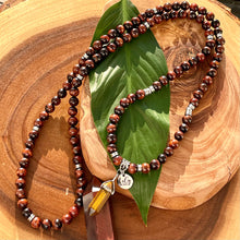 Load image into Gallery viewer, Red Tigers Eye Stamina &amp; Endurance 108 Mala Necklace Bracelet