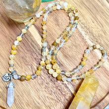 Load image into Gallery viewer, Golden Healer Grade AAA+ Unbreakable Force Ray of Light Limited Premium Collection 108 Stretch Mala Necklace Bracelet