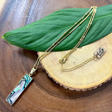 Load image into Gallery viewer, Modern Abalone Vertical Bar Choker 18&quot; + 2&quot; Gold Necklace