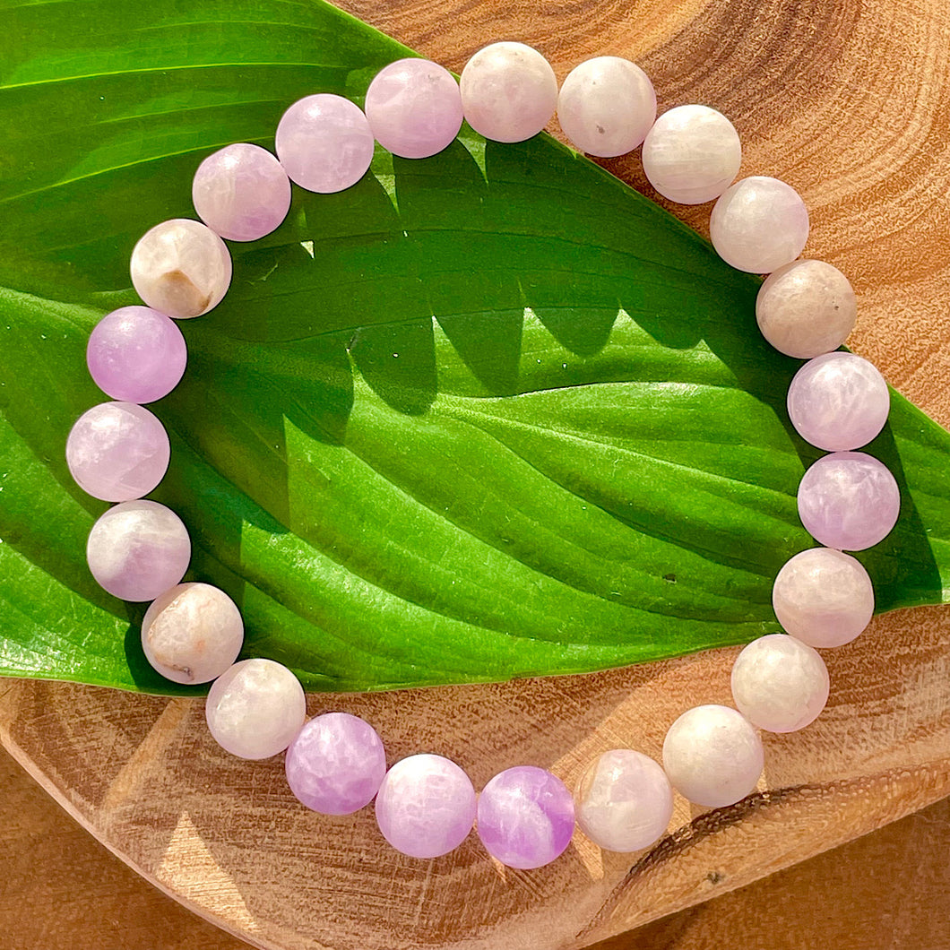 Amethyst Lavender Sage Matte Peaceful & Self Awareness 8mm Stretch Bracelet