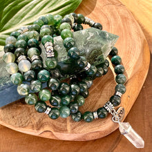 Load image into Gallery viewer, Moss Agate Mother Gaia Growth &amp; Abundance 108 Mala Necklace Bracelet