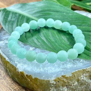 Green Aventurine Matte Wealth & Abundance 8mm Stretch Bracelet