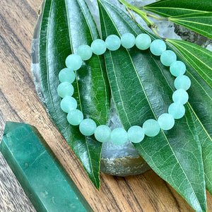 Green Aventurine Matte Wealth & Abundance 8mm Stretch Bracelet