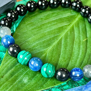 Limited Edition Spirit Master Black Onyx Elite Shungite Malachite Kyanite Labradorite Tourmaline Premium Collection 10mm Stretch Bracelet