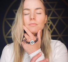 Load image into Gallery viewer, 10mm Elizabeth April Quantum Convergence No Fear AWAKEN Limited Edition Stretch Bracelet